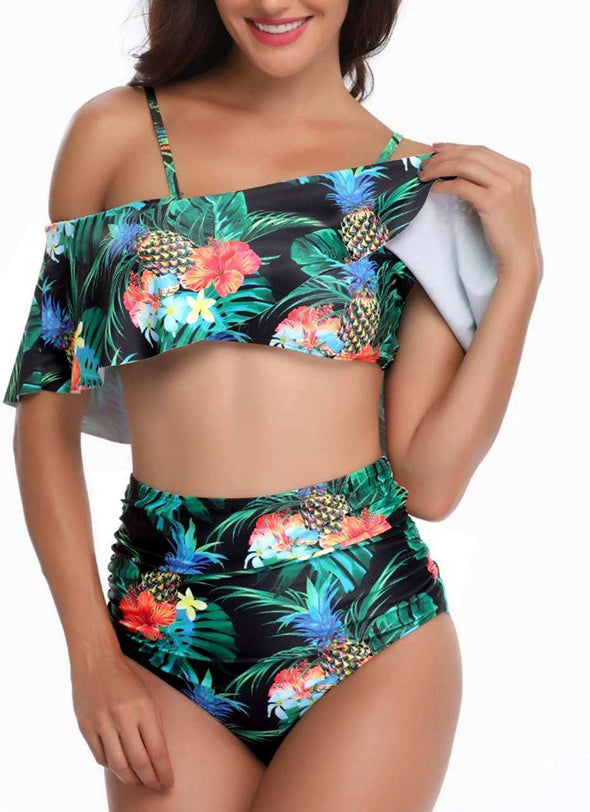 Traje De Baño Dos Piezas Para Mujer, Bikini De Talle Alto