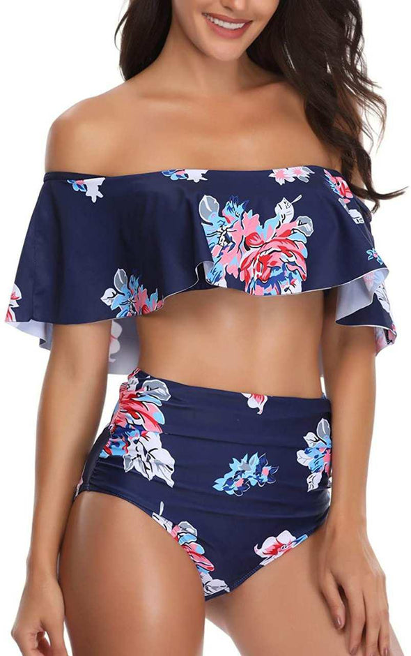 Traje De Baño Dos Piezas Para Mujer, Bikini De Talle Alto