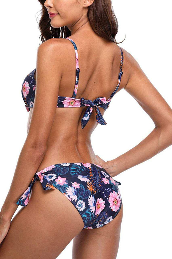 Vestido De Baño Dos Piezas Para Mujer, Con Estampado Floral